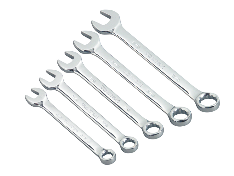TEKTON 10pc Stubby Combination Wrench Set 15° Angled Open Ends 1919
