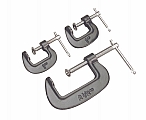 MIT 3982 3-pc. Mini "C" Clamp Set