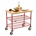 DC2448V 24" x 48" valu-master grey, maple top demo cart, with two shelves.
