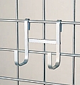 LDH 2 1/4" x 4 1/4" x 3/8" large double hook. Made of heavy gauge chrome-plated mild steel.