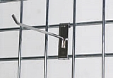MDH-8 8" x 3" merchandise display hook. Made of heavy gauge chrome-plated mild steel.