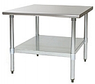 MS2424 24" x 24" mixer stand, galvanized legs and adjustable undershelf.