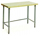MT2448GT 24" x 48" hardwood table with flat top and galvanized tubular base.