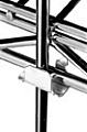 R63-C 63" chrome rod tabs, used to enclose backs or sides of shelving units to prevent contents from falling. Also used to partition shelving units by positioning rods interior to shelves. Each rod comes with four tabs.