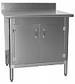 T3036BA-BS-HGD 30" x 36" HGD series, knock down worktable with cabinet kit and hinged doors. Chrome pull handle, magnetic door catch and lift-off construction.