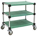U3-L1836PZM 18" x 36" LIFESTOR polymer utility cart, EAGLEbrite zinc finish with louvered shelves.