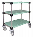 U3-S1836PZM 18" x 36" LIFESTOR polymer utility cart, EAGLEbrite zinc finish with solid shelves.