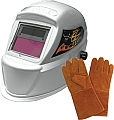 Astro Pneumatic APT8075SE Deluxe Solar ADF Welding Helmet with Free Welding Gloves
