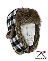 Rothco 9873 White Plaid Fur Flyer's Hat