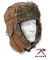 Rothco 9874 Brown Canvas Fur Flyer's Hat