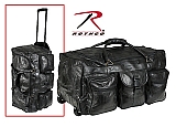 Rothco 2981 25" Black Leather Patchwork Wheeled Duffle 