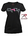 Rothco 5684 Womens Black T-Shirt W/Pink Gun