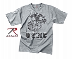 Rothco 61343 Vintage Grey U.S.M.C. 'Globe & Anchor' Tee