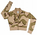 Rothco 1038 Womens Tri-Color Desert Camo Zip-Up Cropped Sweatshirt