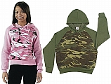 Rothco 1069 Womens Raglan 2-Tone Hooded Pullover Sweatshirt-2XL