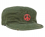 Rothco 4528 O.D. Vintage Military Fatigue Cap w/Red Peace