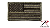 Rothco 17783 O.D./Black American Flag Patch w/Hook Back