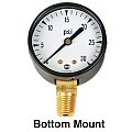2" Pressure Gauge, 0-30 PSI BOTTOM